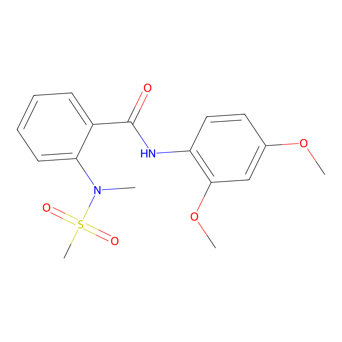 N-(2,4-dimethoxyphenyl)-2-[methyl(methylsulfonyl)amino]benzamide molecular structure, CAS 641998-42-7