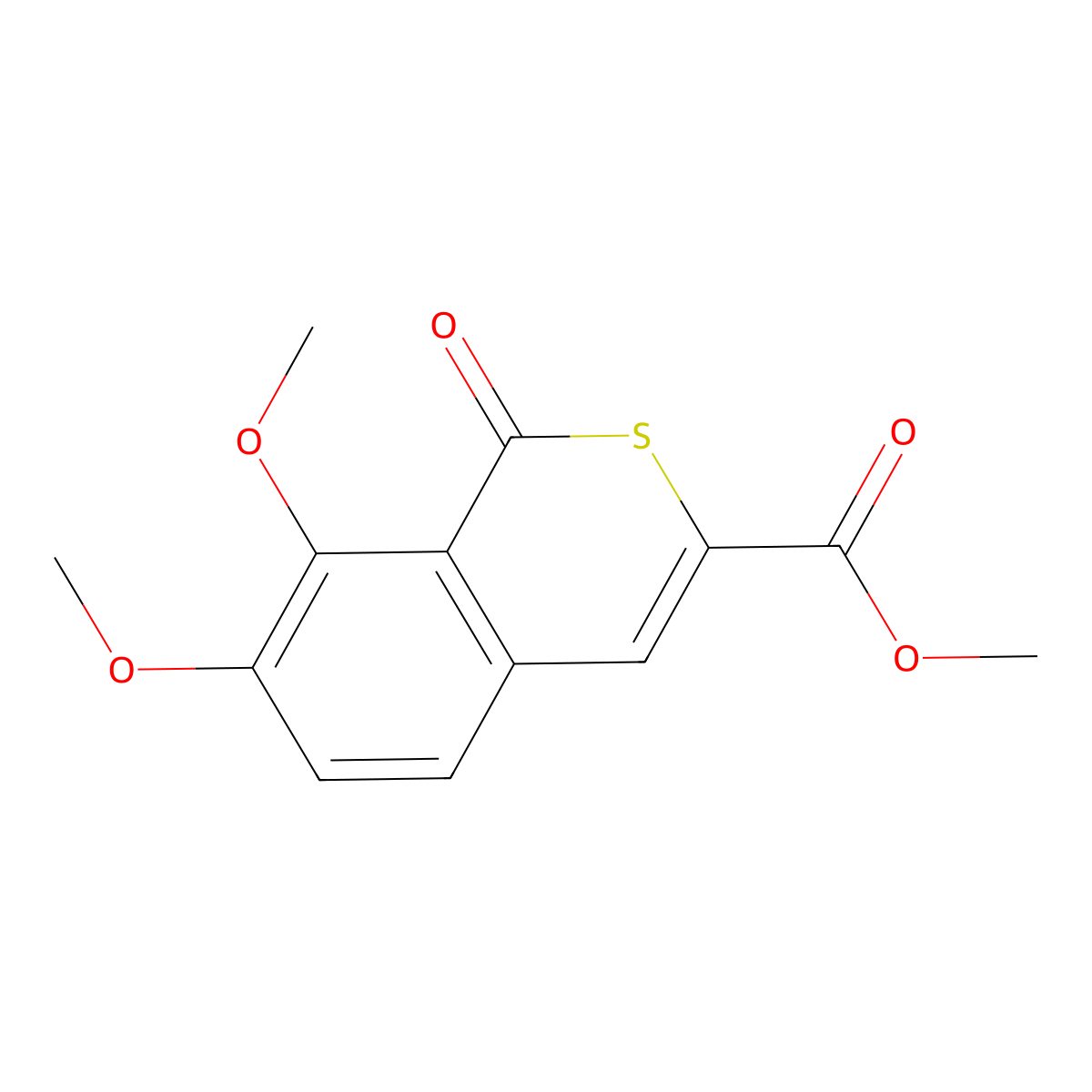 methyl 7,8-dimethoxy-1-oxo-1H-isothiochromene-3-carboxylate molecular structure, CAS 641999-11-3