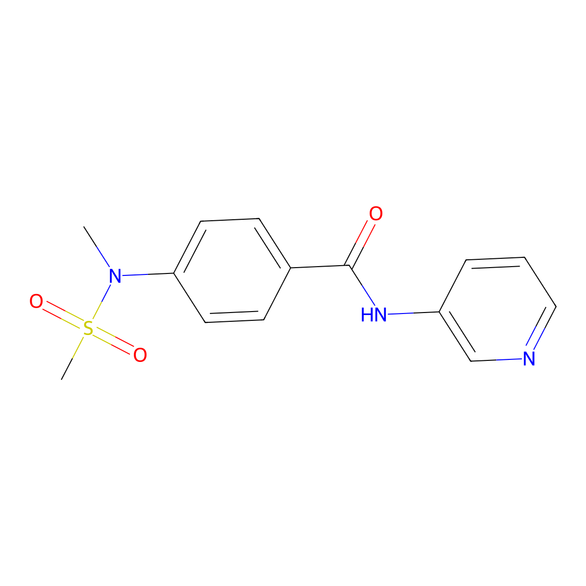 4-[methyl(methylsulfonyl)amino]-N-pyridin-3-ylbenzamide molecular structure, CAS 641999-12-4