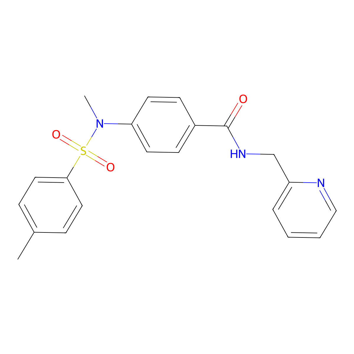 4-{methyl[(4-methylphenyl)sulfonyl]amino}-N-(2-pyridinylmethyl)benzamide molecular structure, CAS 641999-39-5