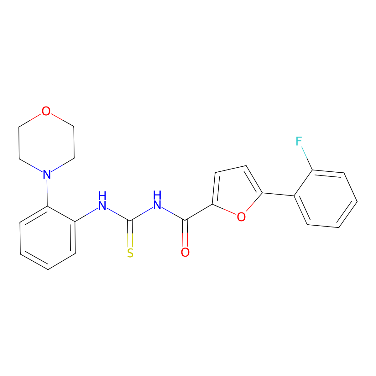 5-(2-fluorophenyl)-N-[(2-morpholin-4-ylphenyl)carbamothioyl]furan-2-carboxamide molecular structure, CAS 641999-53-3