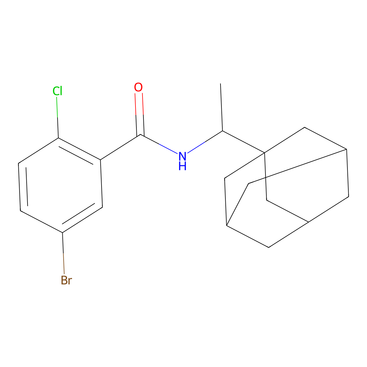 N-[1-(1-adamantyl)ethyl]-5-bromo-2-chlorobenzamide molecular structure, CAS 641999-66-8