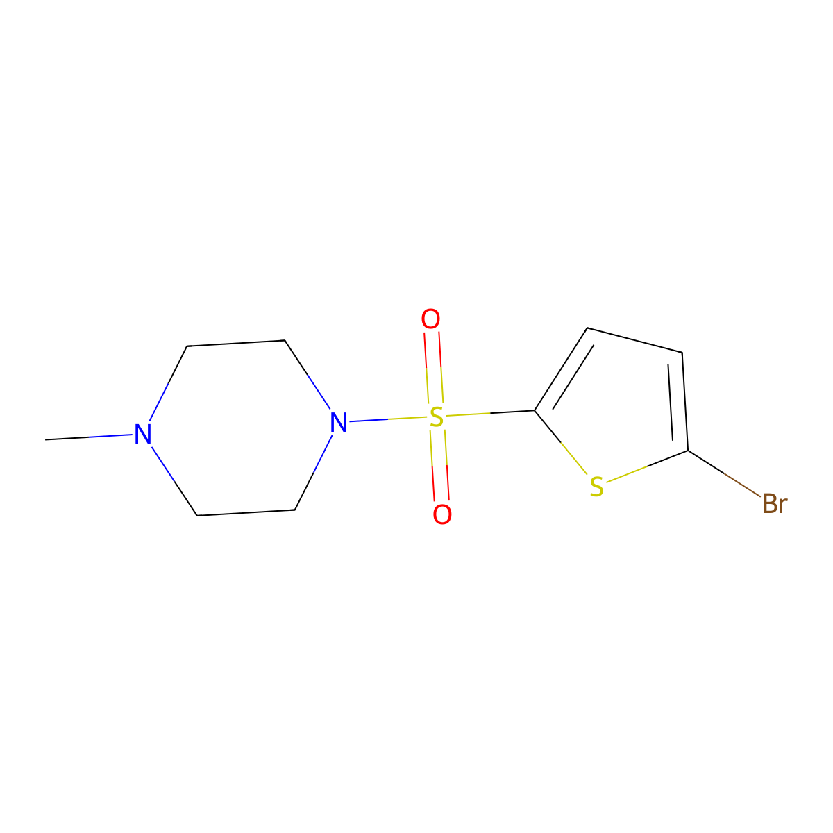 1-[(5-Bromo-2-thienyl)sulfonyl]-4-methylpiperazine molecular structure, CAS 641999-90-8
