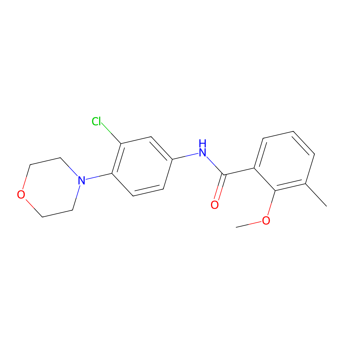 N-[3-chloro-4-(4-morpholinyl)phenyl]-2-methoxy-3-methylbenzamide molecular structure, CAS 641999-91-9