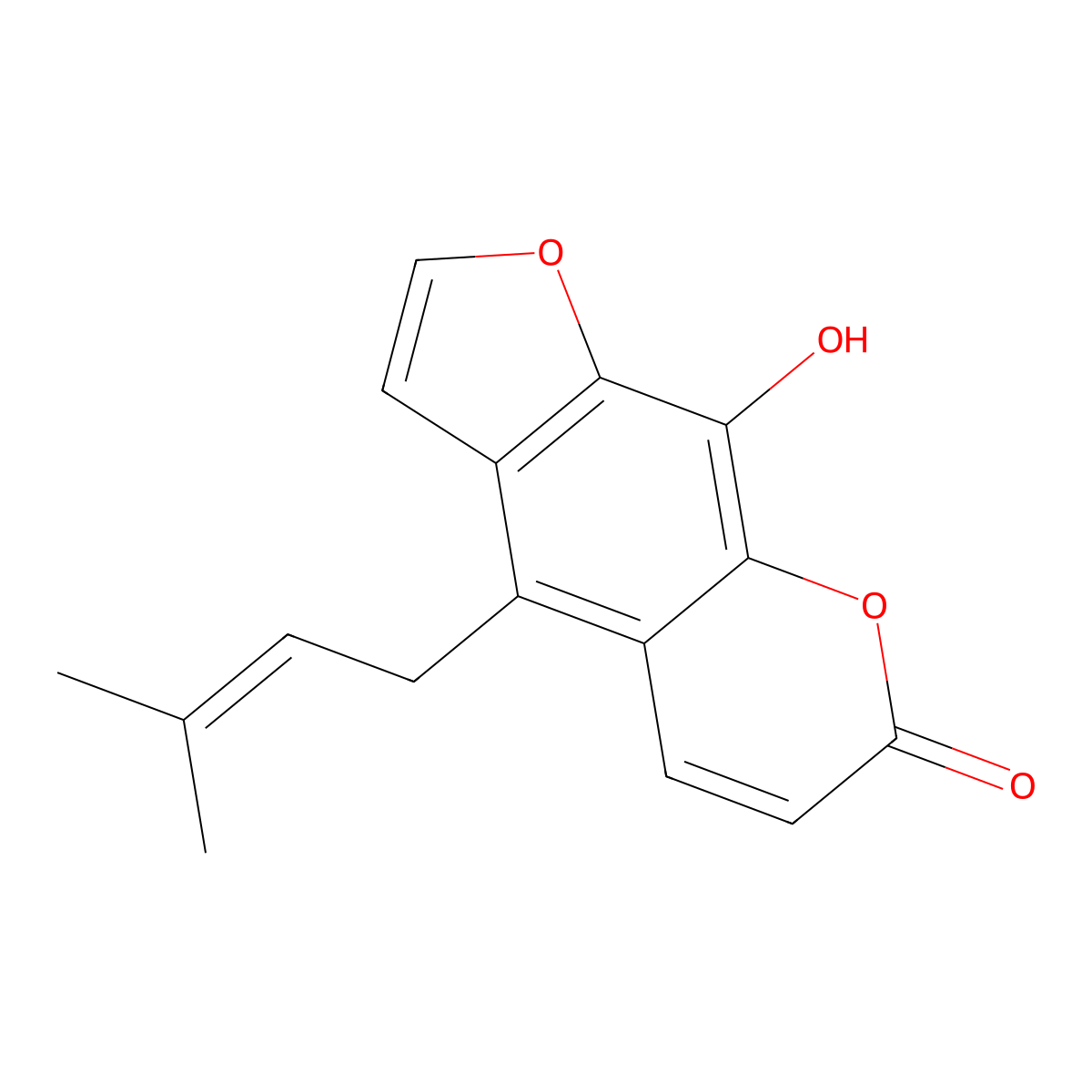 Alloimperatorin molecular structure, CAS 642-05-7