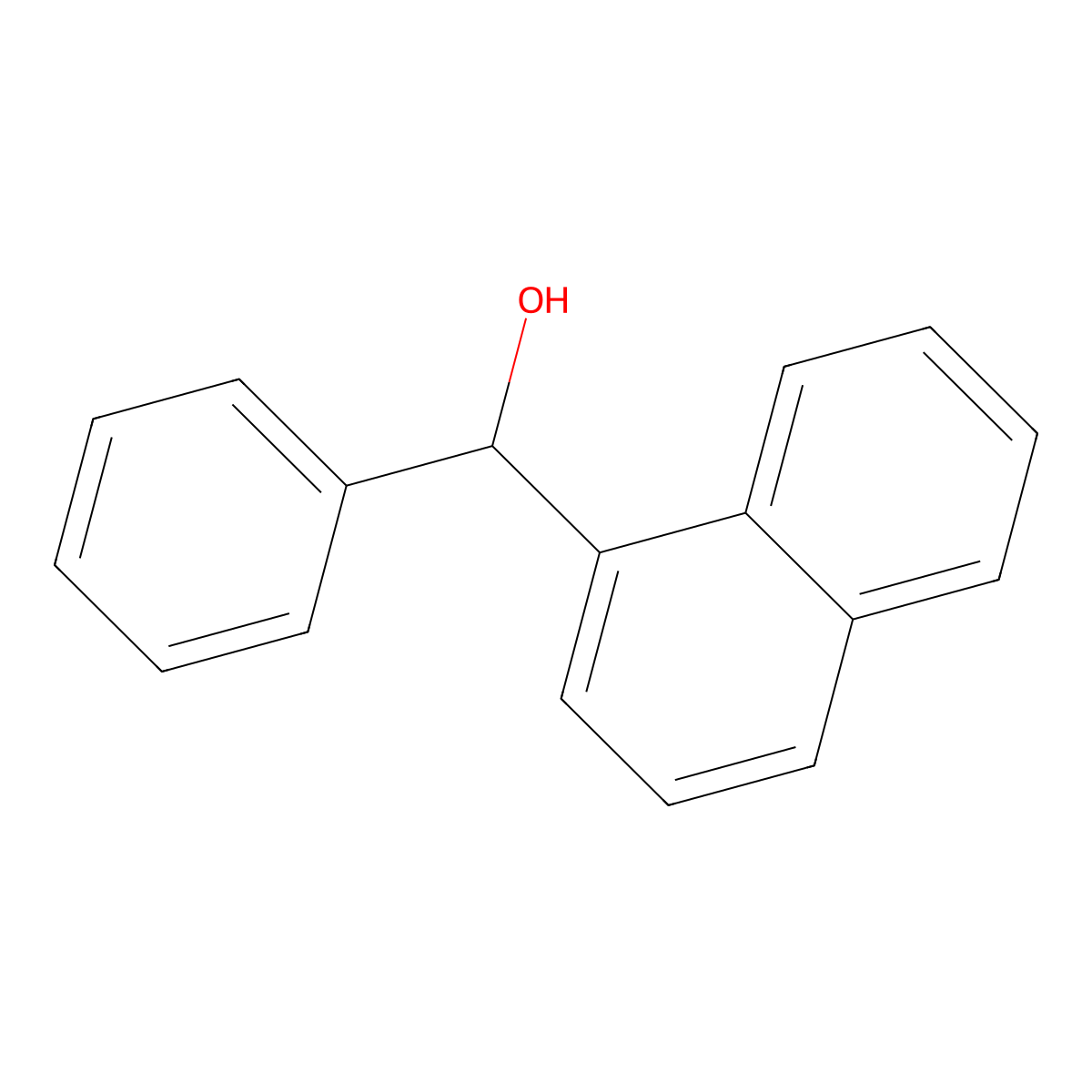 Naphthalen-1-yl(phenyl)methanol molecular structure, CAS 642-28-4