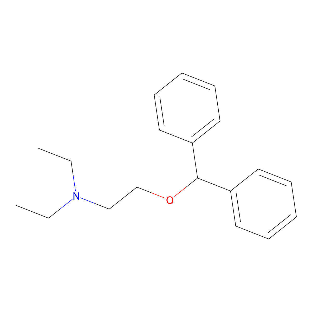 Ethylbenzhydramine molecular structure, CAS 642-58-0