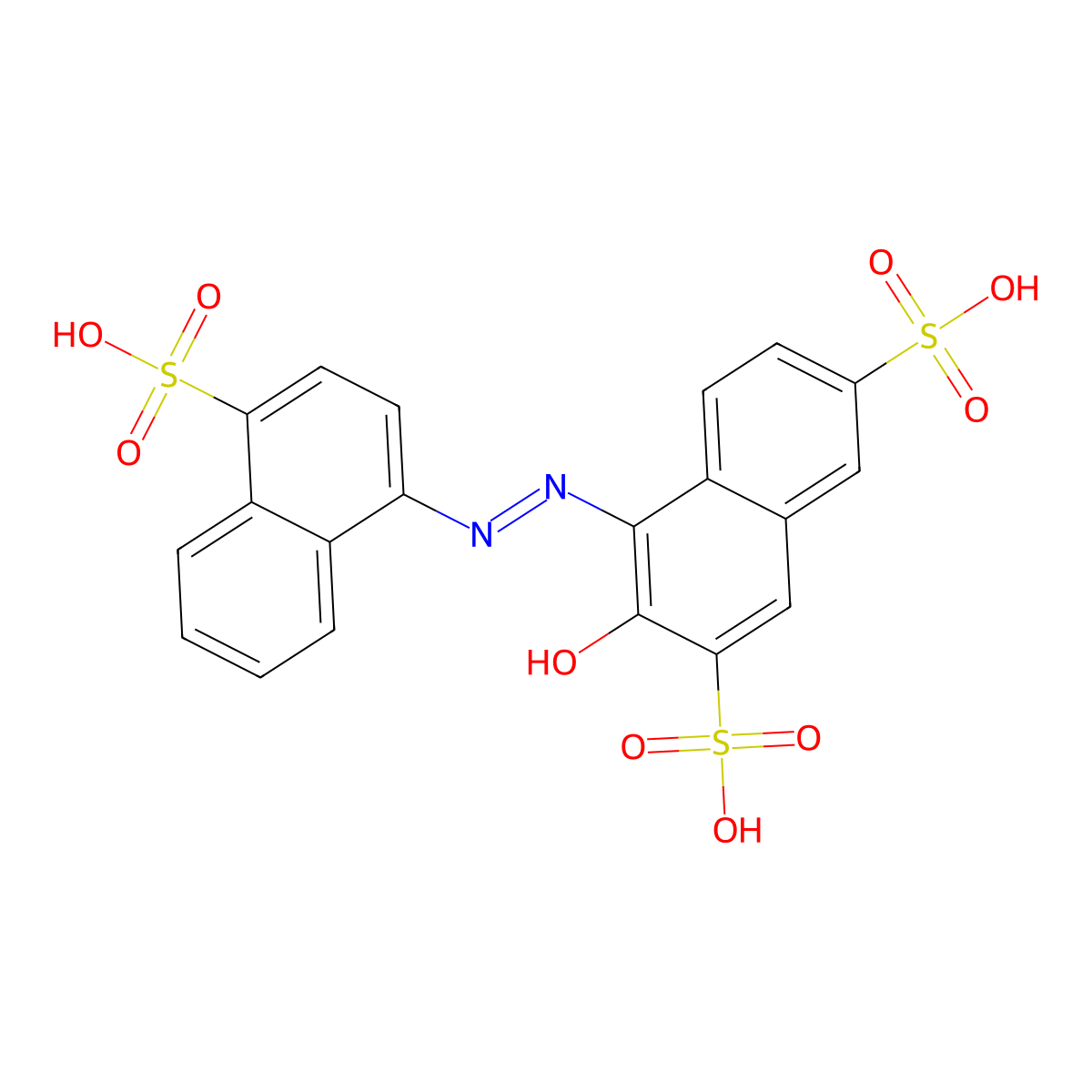 FD&C Red No. 2 molecular structure, CAS 642-59-1