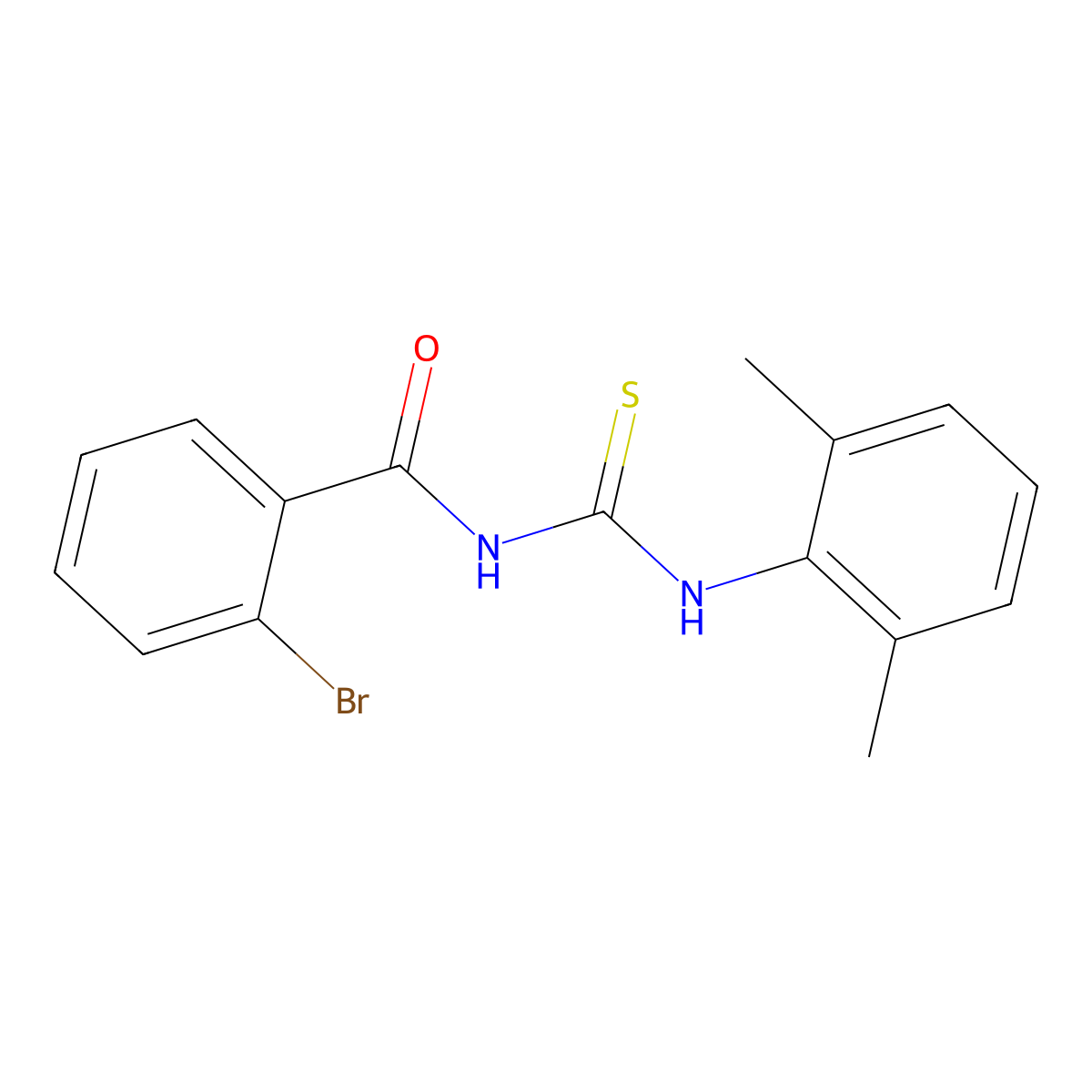 2-bromo-N-[(2,6-dimethylphenyl)carbamothioyl]benzamide molecular structure, CAS 6420-80-0
