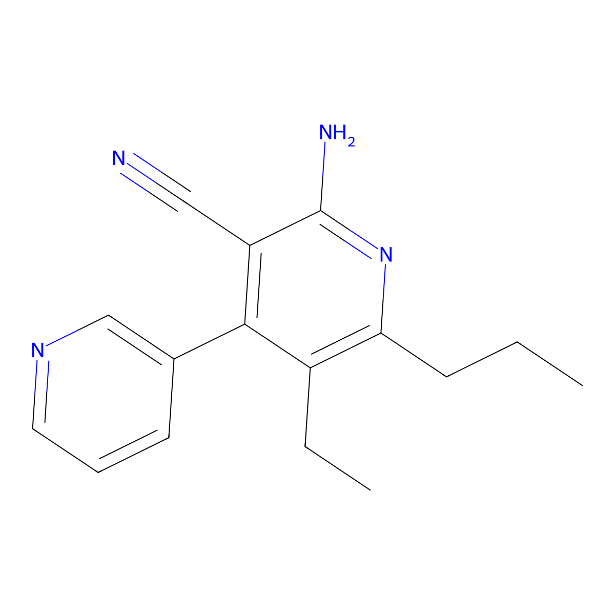 2'-Amino-5'-ethyl-6'-propyl-[3,4'-bipyridine]-3'-carbonitrile molecular structure, CAS 642002-74-2