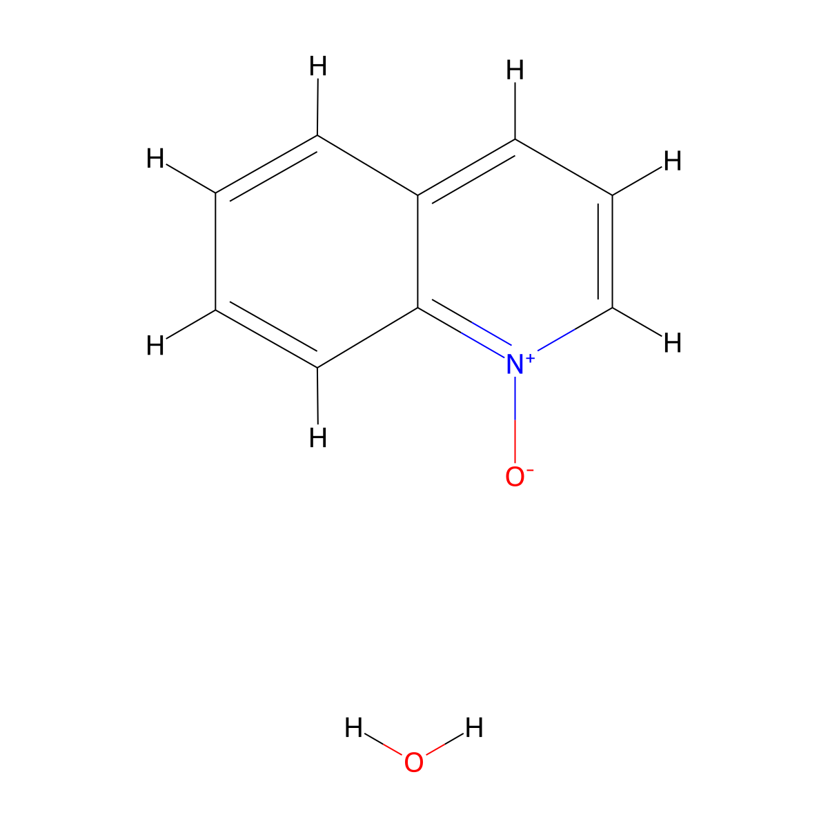 Quinoline, 1-oxide, monohydrate molecular structure, CAS 64201-64-5