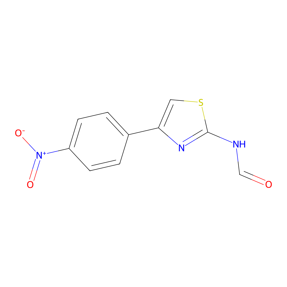 2-Formylamino-4-(4-nitrophenyl)thiazole molecular structure, CAS 64201-68-9
