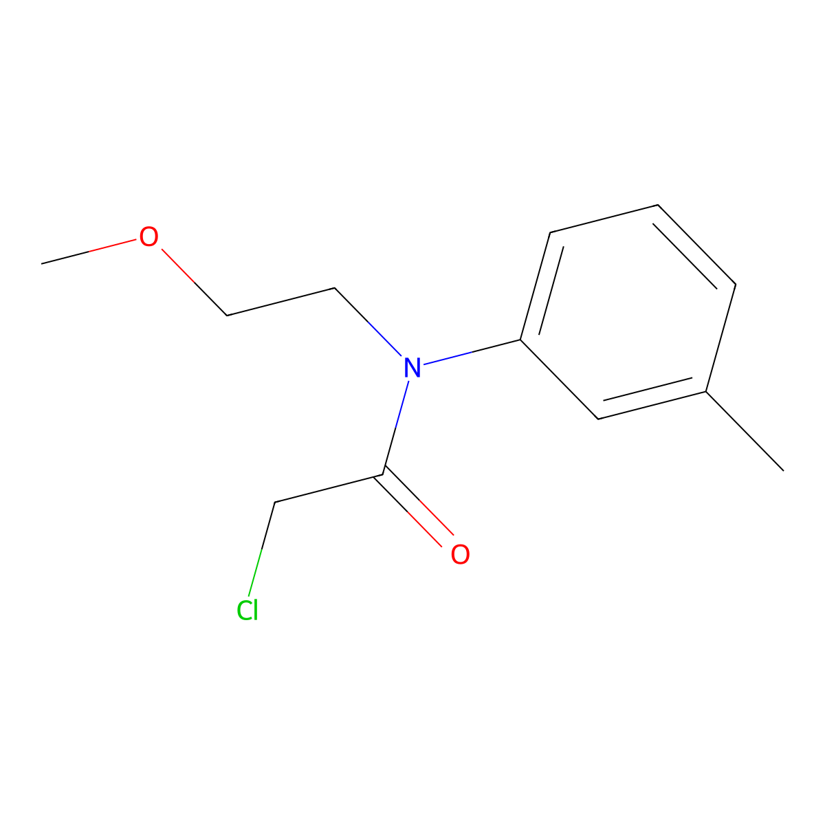 2-Chloro-N-(2-methoxyethyl)-N-(3-methylphenyl)acetamide molecular structure, CAS 64202-99-9