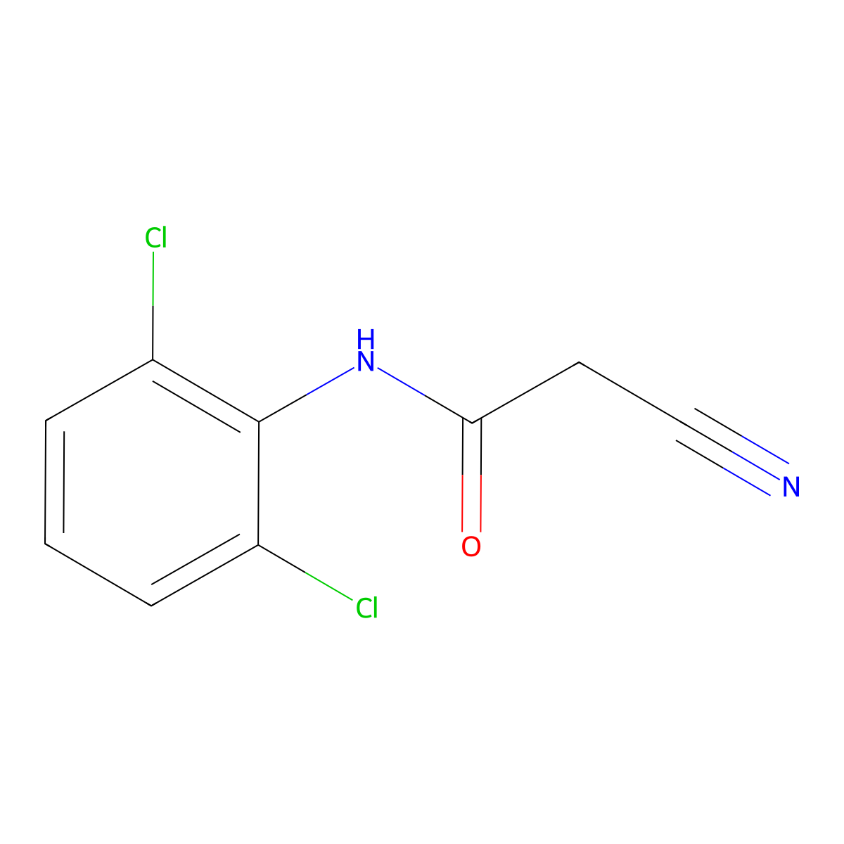 2-cyano-N-(2,6-dichlorophenyl)acetamide molecular structure, CAS 64204-39-3