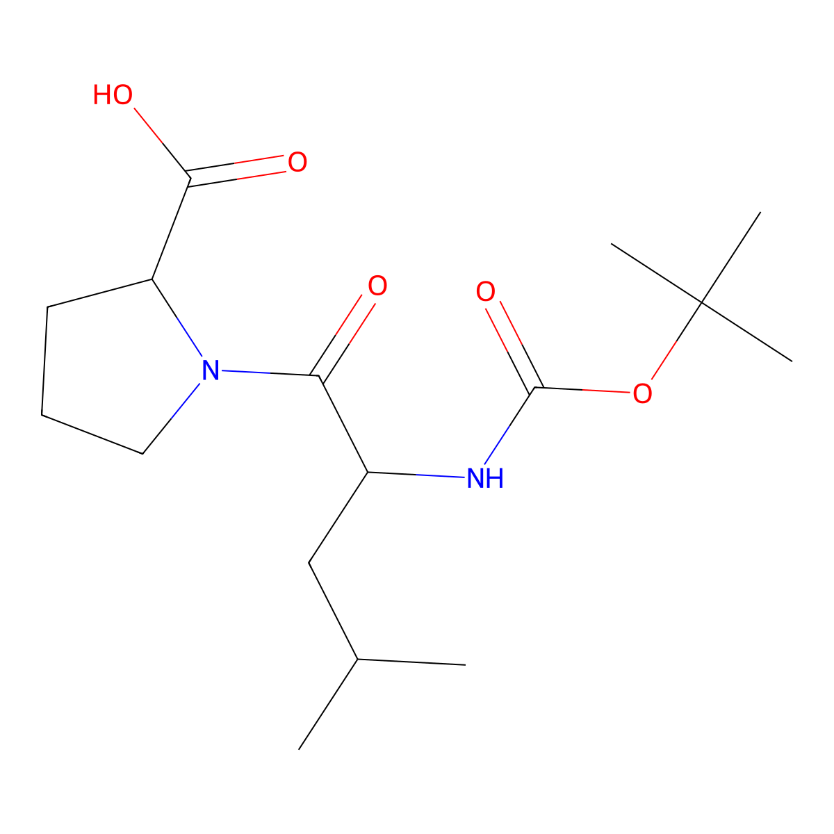 Boc-Leu-Pro-OH molecular structure, CAS 64205-66-9