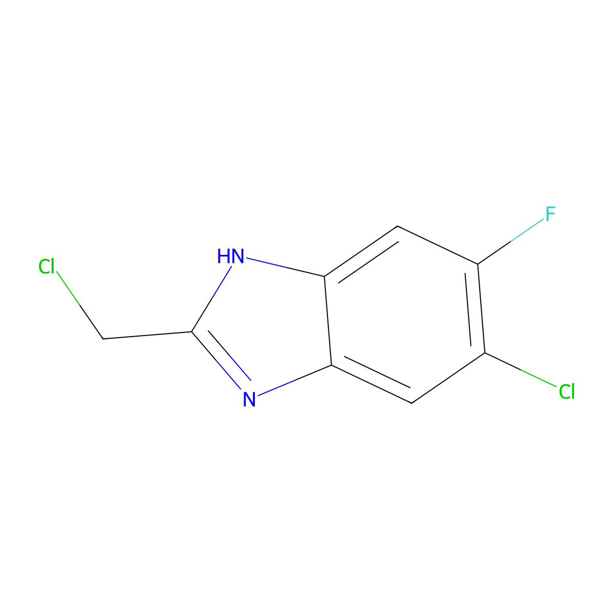 6-Chloro-2-(chloromethyl)-5-fluoro-1h-benzo[d]imidazole molecular structure, CAS 642050-26-8