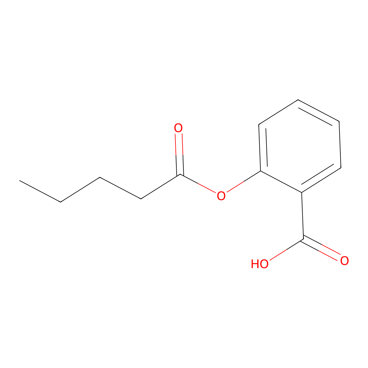 2-((1-Oxopentyl)oxy)benzoic acid molecular structure, CAS 64206-54-8