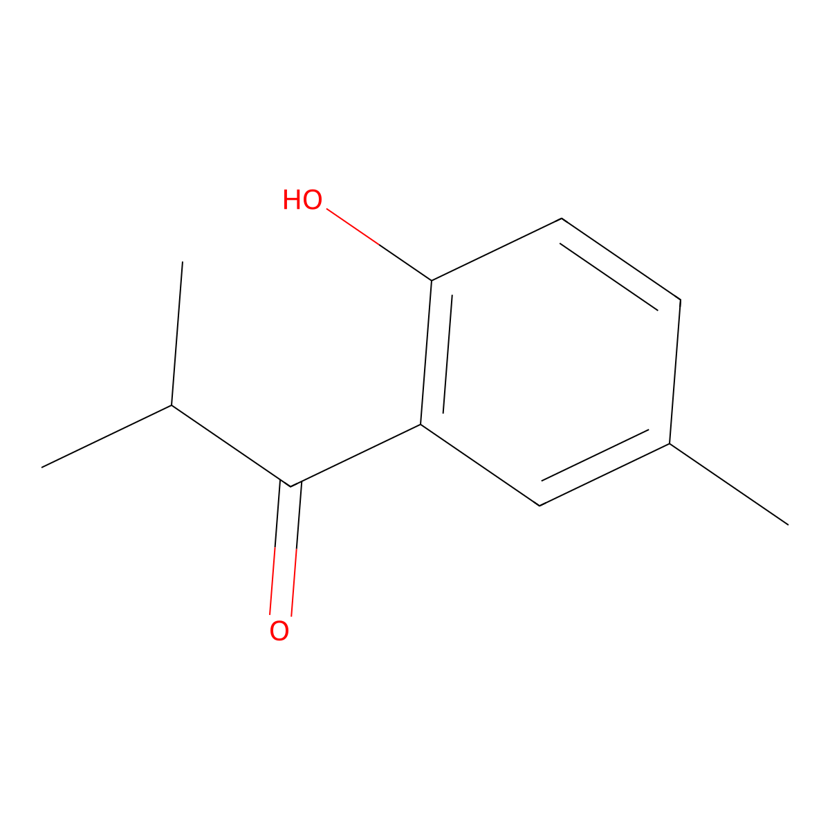 1-(2-Hydroxy-5-methylphenyl)-2-methylpropan-1-one molecular structure, CAS 64207-03-0