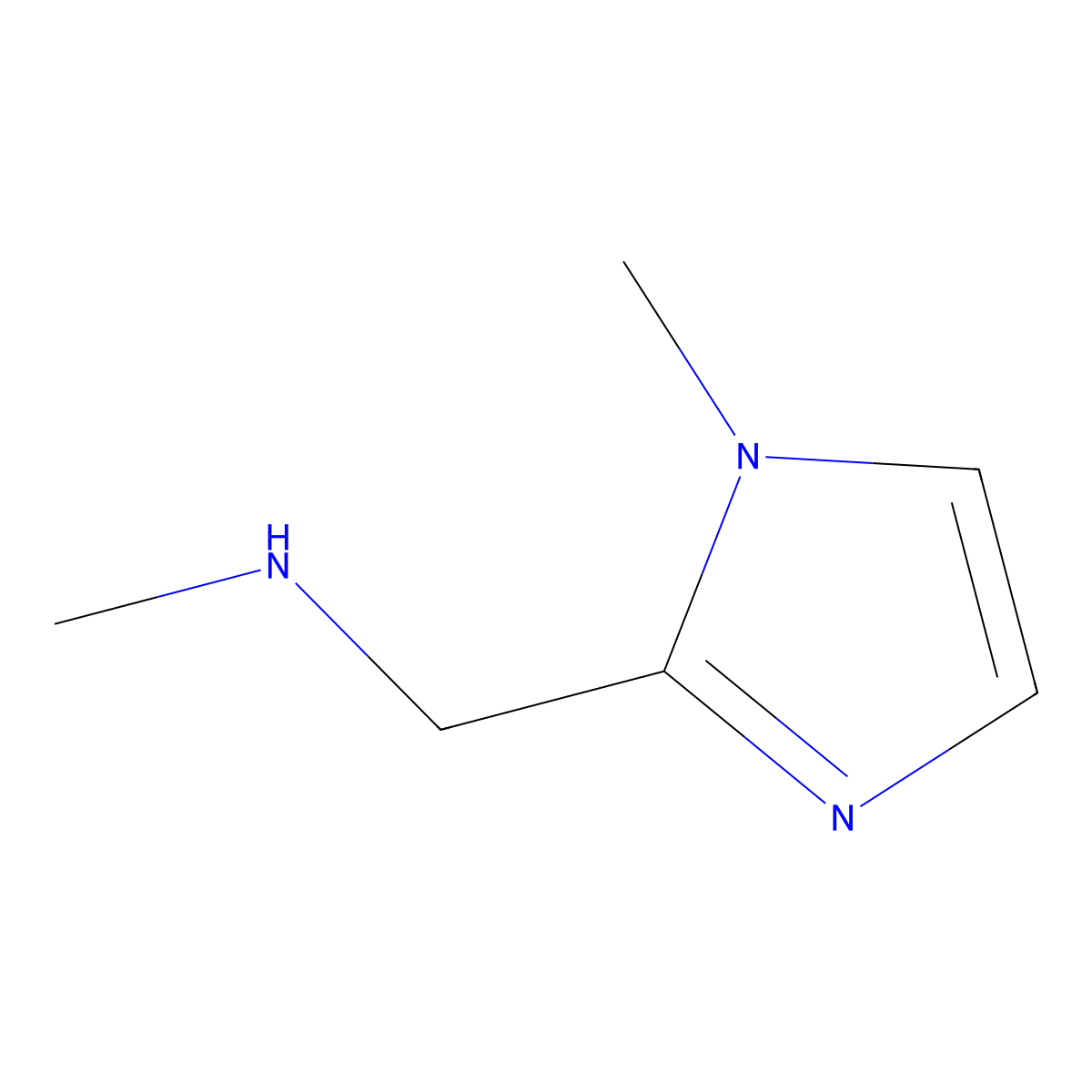 N-methyl-1-(1-methyl-1H-imidazol-2-yl)methanamine molecular structure, CAS 642075-19-2