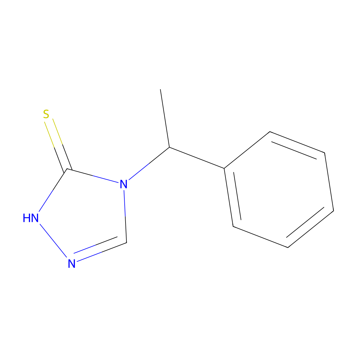 4-(1-phenylethyl)-4H-1,2,4-triazole-3-thiol molecular structure, CAS 642075-26-1