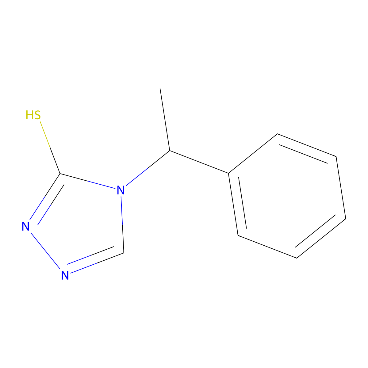 4-(1-phenylethyl)-4H-1,2,4-triazole-3-thiol molecular structure, CAS 642075-26-1