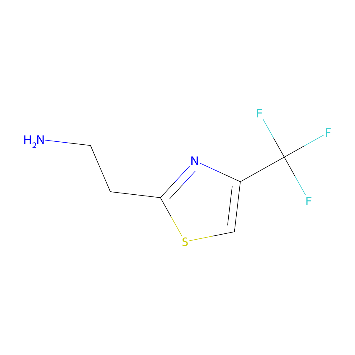 2-[4-(Trifluoromethyl)-1,3-thiazol-2-yl]ethan-1-amine molecular structure, CAS 642081-23-0