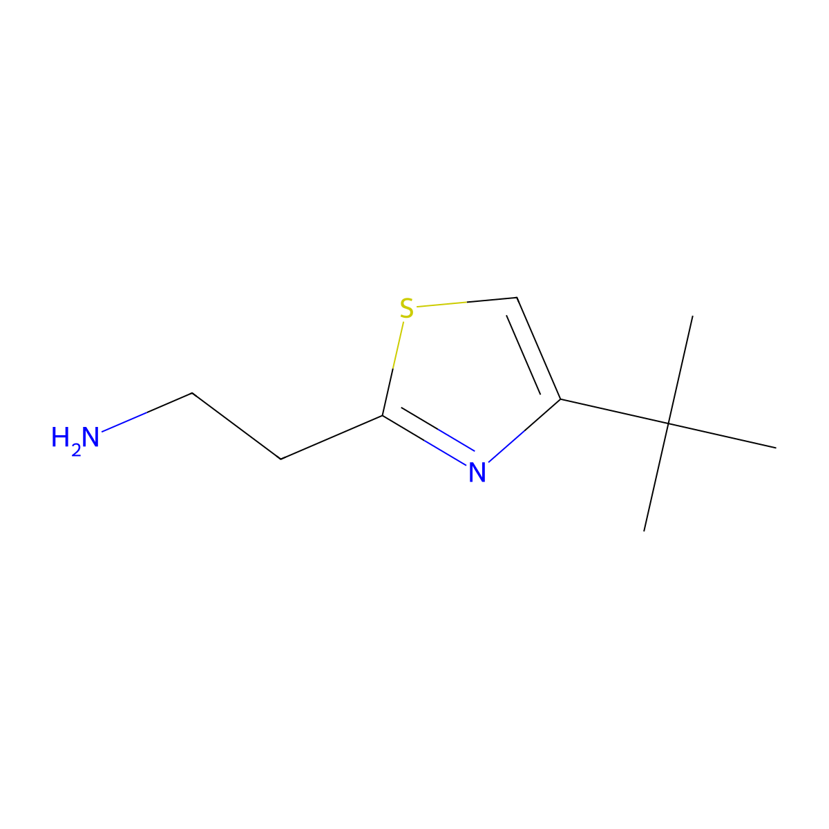 2-(4-Tert-butyl-1,3-thiazol-2-yl)ethan-1-amine molecular structure, CAS 642081-26-3