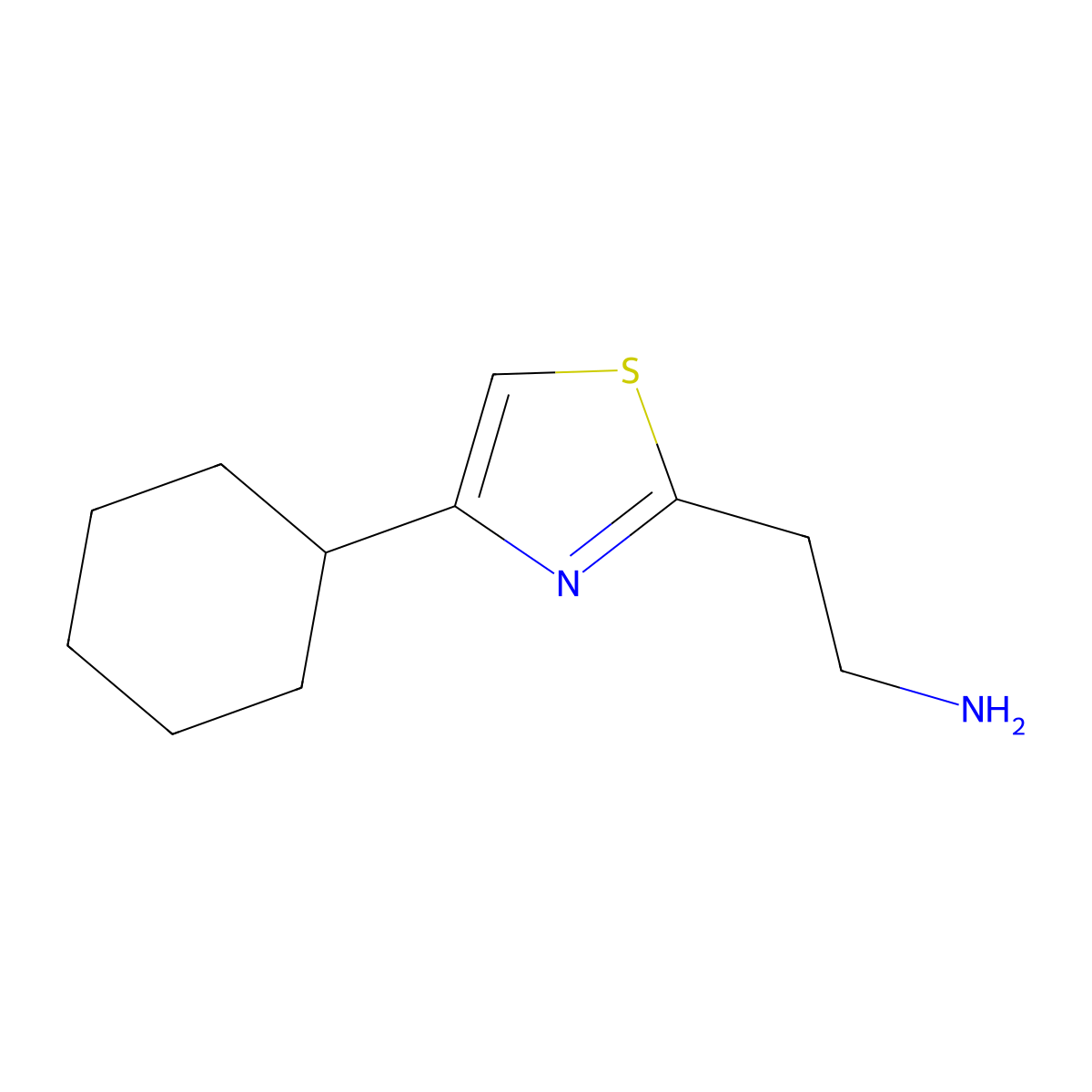 2-(4-Cyclohexyl-1,3-thiazol-2-yl)ethan-1-amine molecular structure, CAS 642081-28-5