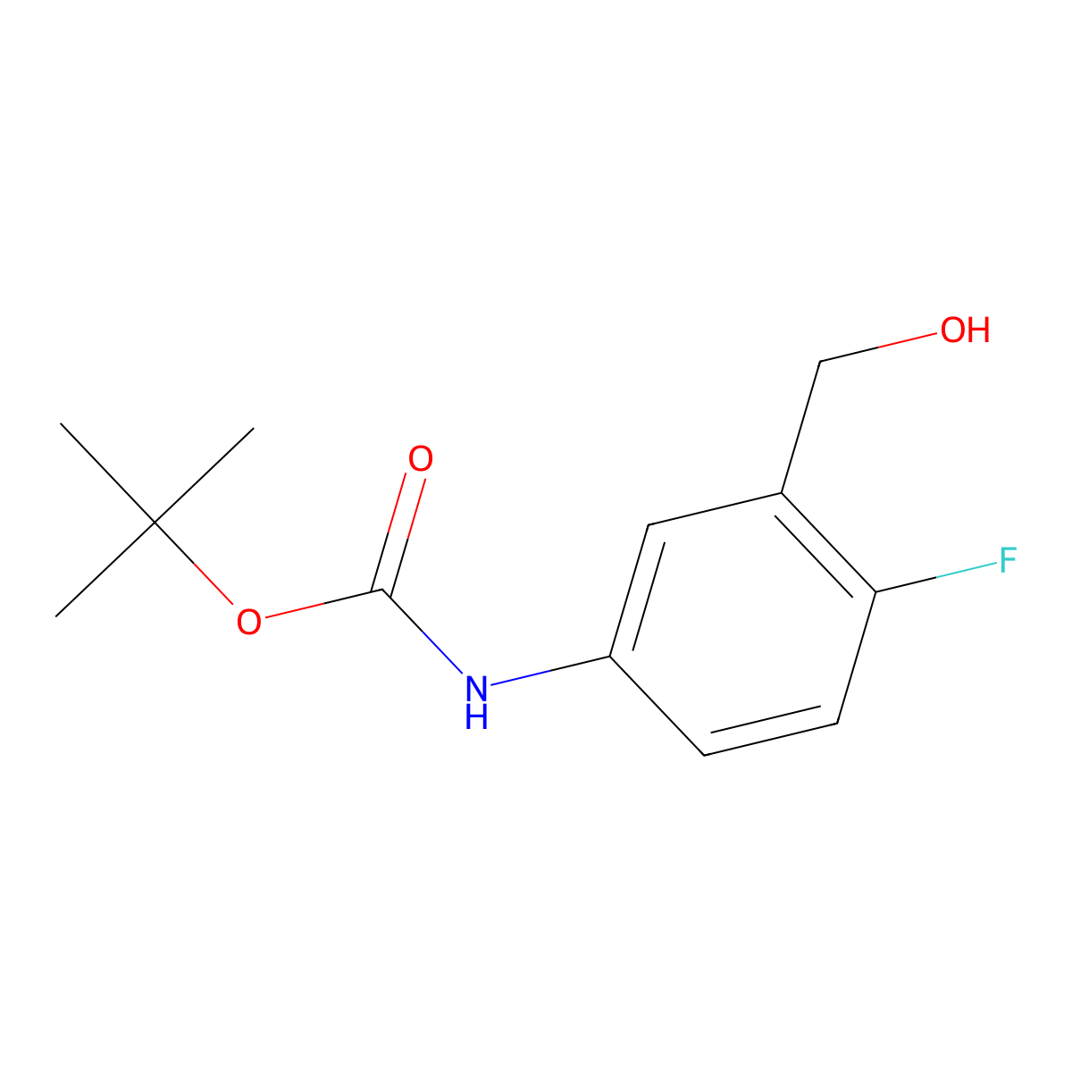 tert-butyl N-[4-fluoro-3-(hydroxymethyl)phenyl]carbamate molecular structure, CAS 642085-13-0