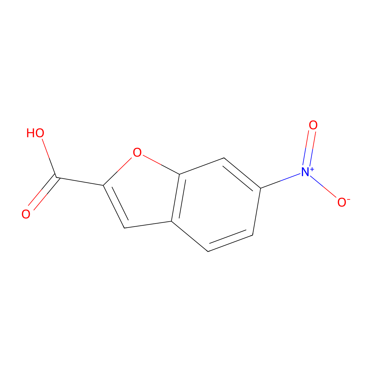 6-Nitro-1-benzofuran-2-carboxylic acid molecular structure, CAS 64209-68-3