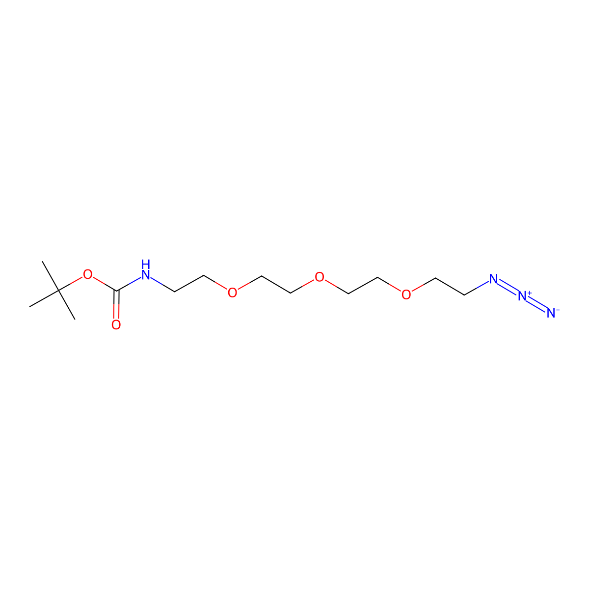 tert-Butyl (2-(2-(2-(2-azidoethoxy)ethoxy)ethoxy)ethyl)carbamate molecular structure, CAS 642091-68-7