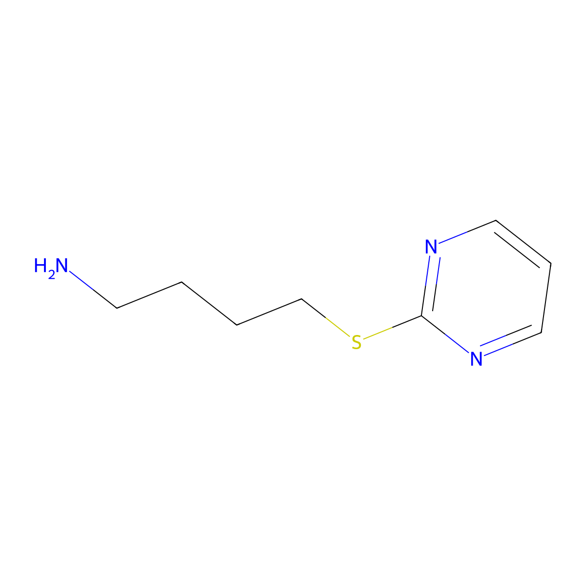 4-(Pyrimidin-2-ylsulfanyl)butan-1-amine molecular structure, CAS 642092-89-5