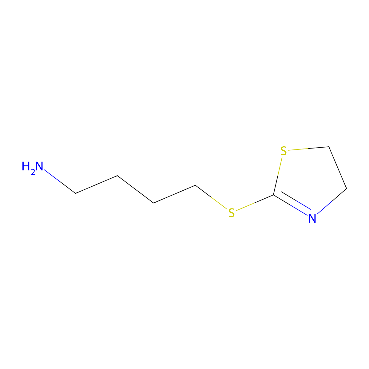4-(4,5-Dihydro-1,3-thiazol-2-ylsulfanyl)butan-1-amine molecular structure, CAS 642092-90-8