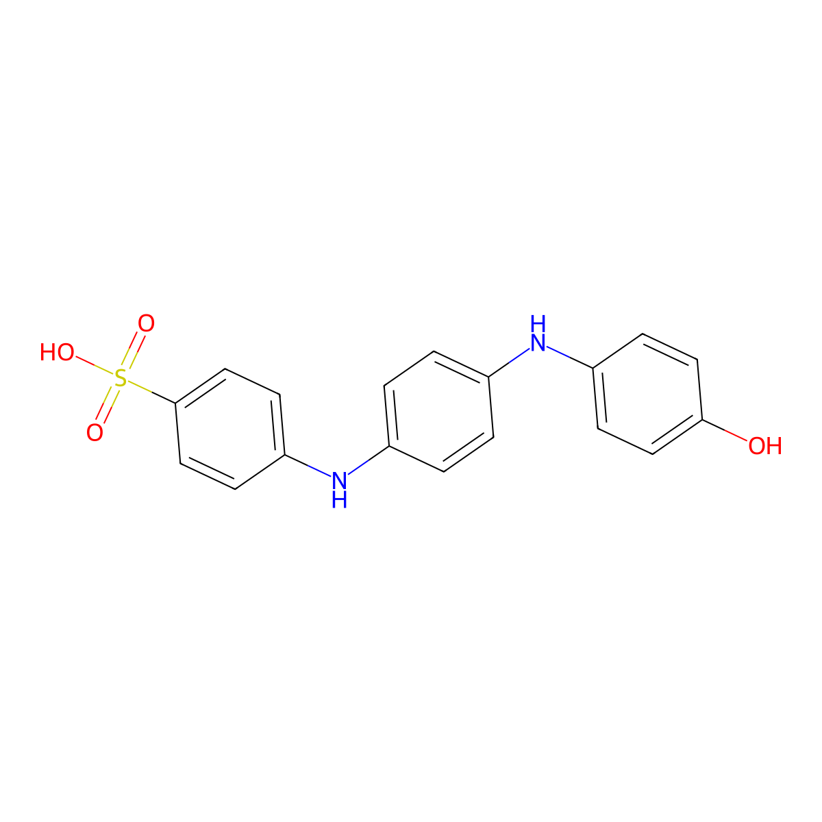 4-((4-((4-Hydroxyphenyl)amino)phenyl)amino)benzenesulphonic acid molecular structure, CAS 6421-80-3