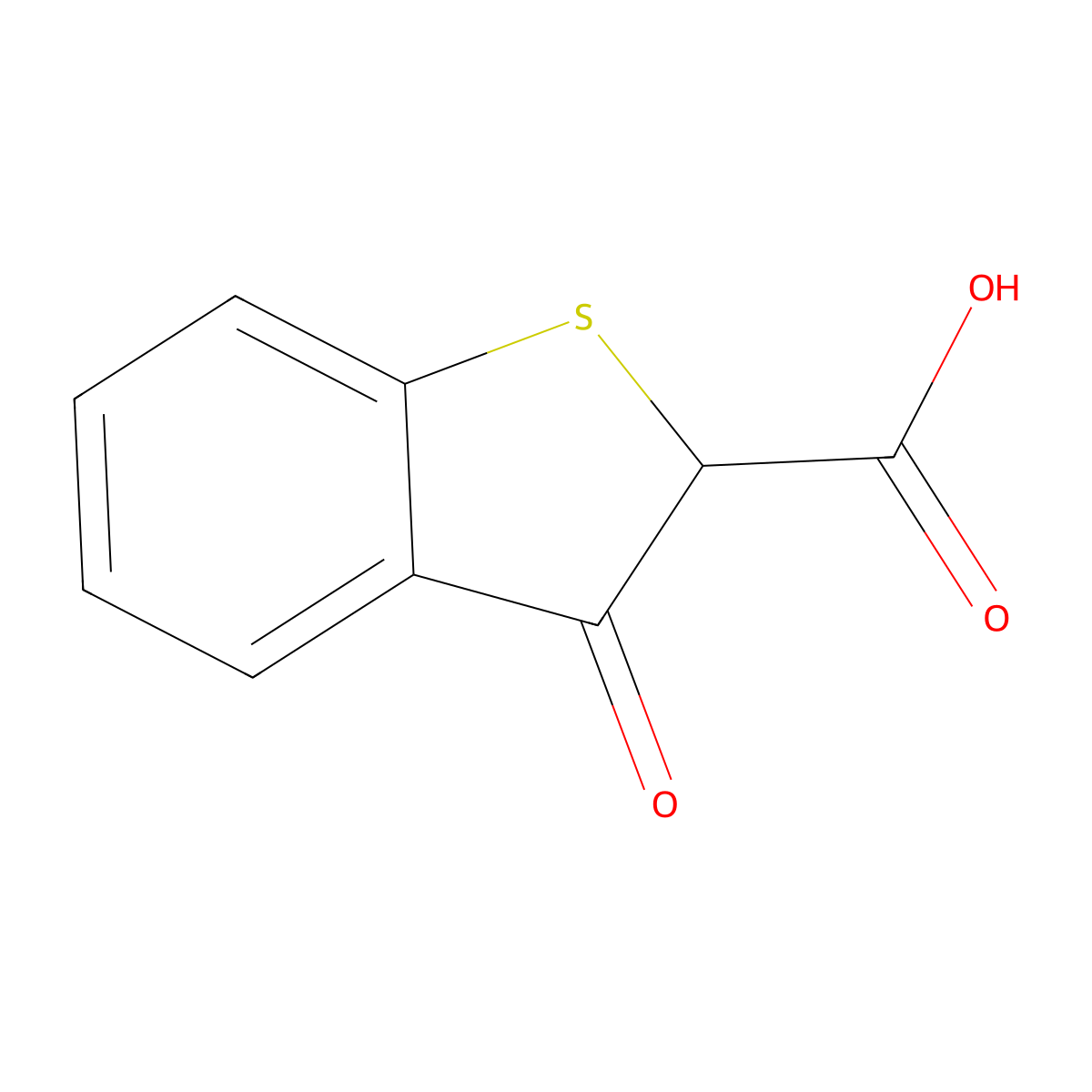 Benzo[b]thiophene-2-carboxylic acid, 2,3-dihydro-3-oxo- molecular structure, CAS 6421-82-5
