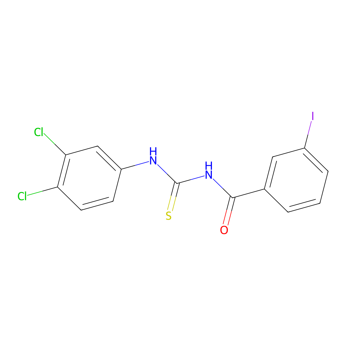 N-[(3,4-dichlorophenyl)carbamothioyl]-3-iodobenzamide molecular structure, CAS 6421-89-2