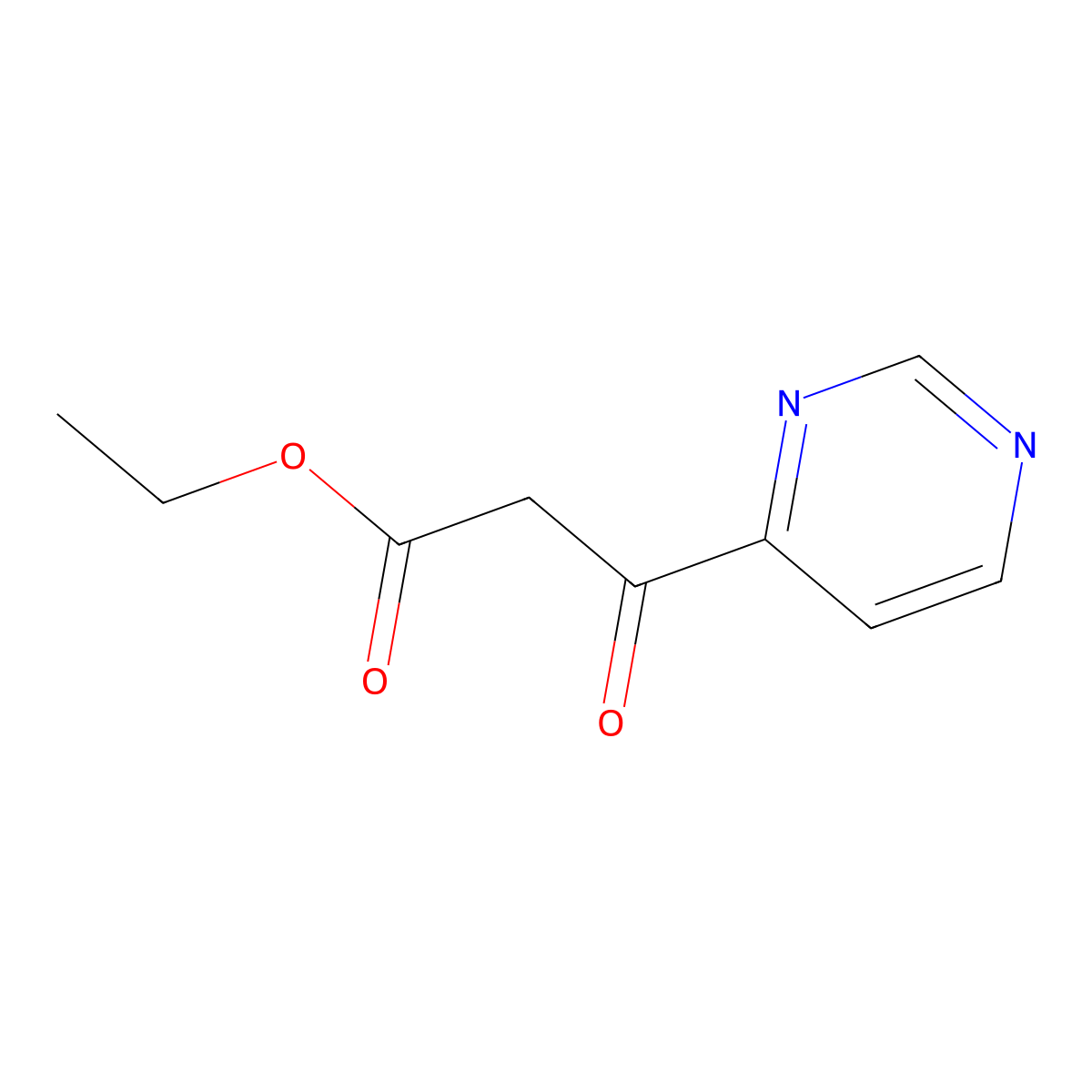 Ethyl 3-oxo-3-(pyrimidin-4-yl)propanoate molecular structure, CAS 64210-67-9
