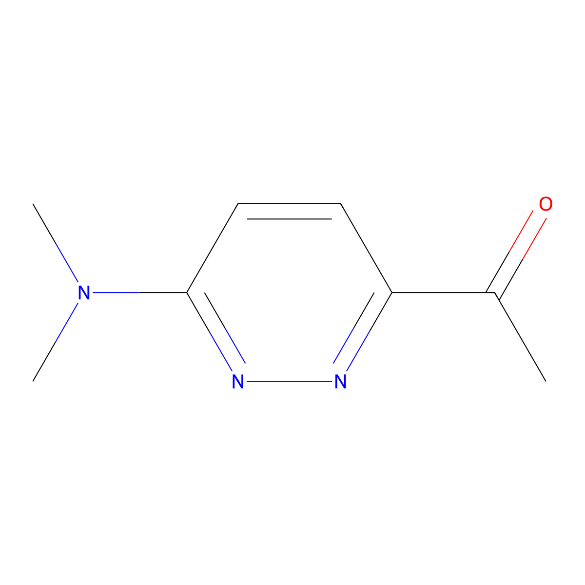 Ethanone, 1-[6-(dimethylamino)-3-pyridazinyl]- molecular structure, CAS 64210-69-1