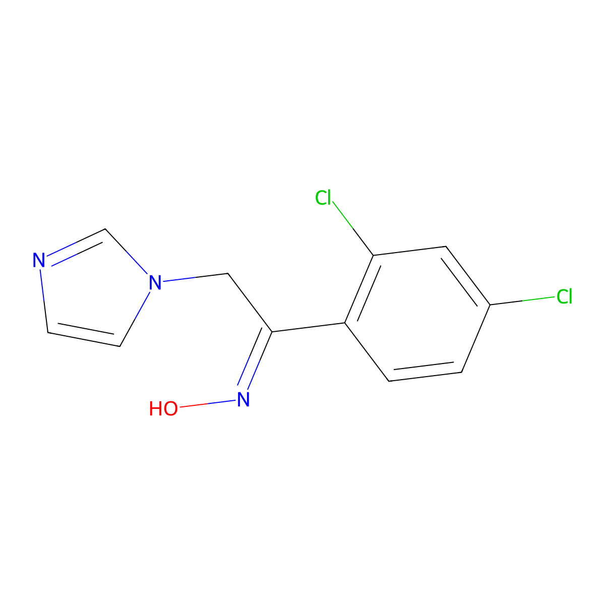 1-(2,4-Dichlorophenyl)-2-imidazol-1-yl-ethanone oxime molecular structure, CAS 64211-06-9