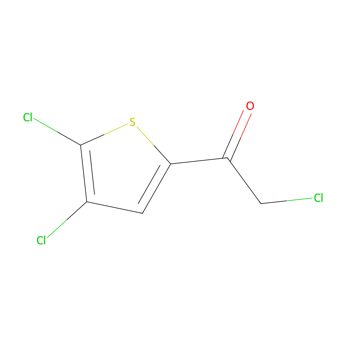 2-Chloro-1-(4,5-dichlorothiophen-2-yl)ethan-1-one molecular structure, CAS 64218-50-4