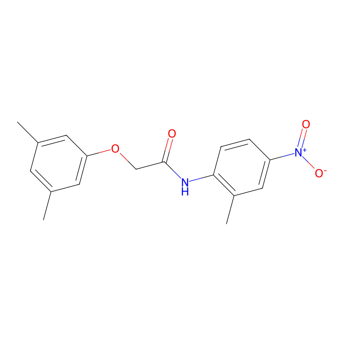 2-(3,5-dimethylphenoxy)-N-(2-methyl-4-nitrophenyl)acetamide molecular structure, CAS 6422-06-6