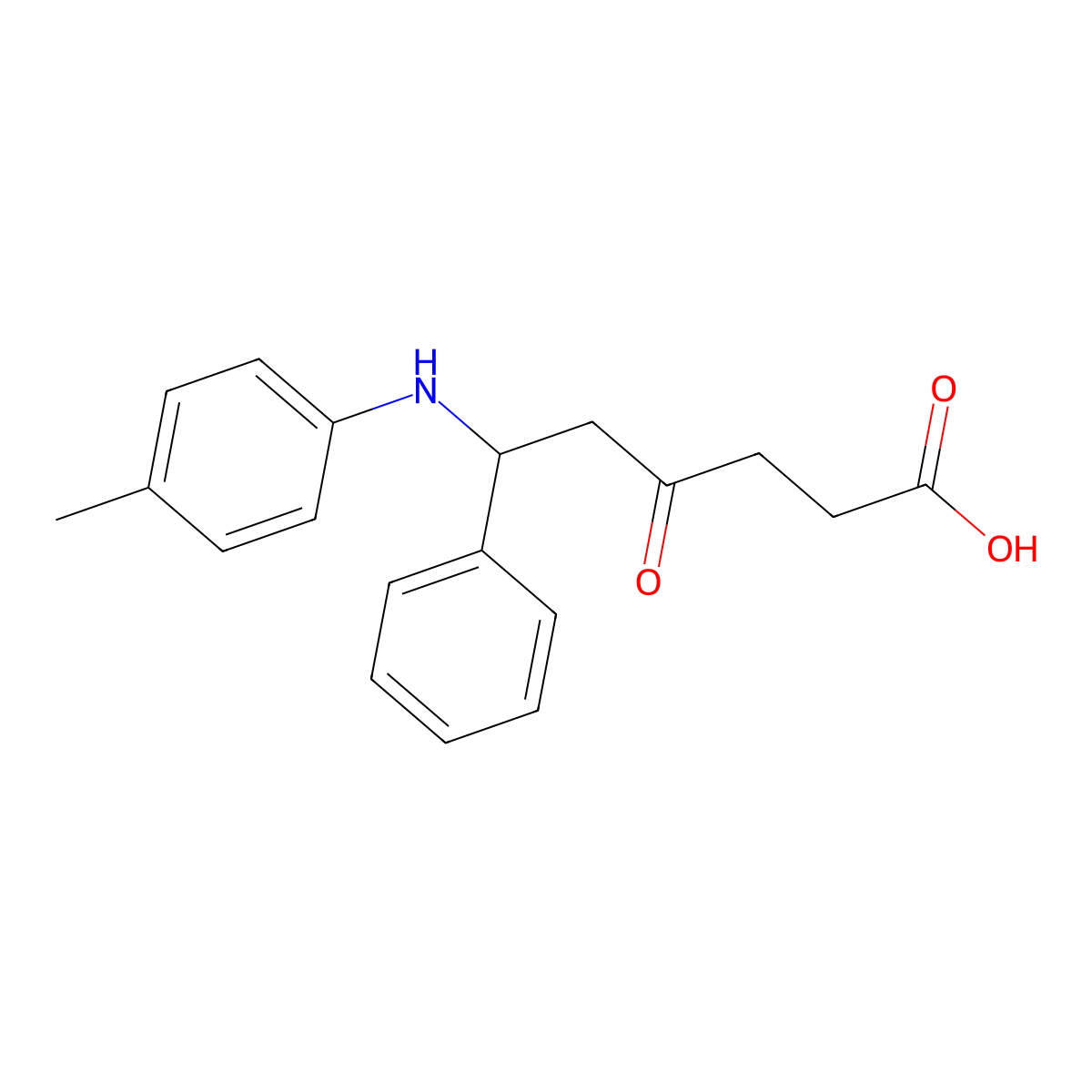 4-Oxo-6-phenyl-6-(4-toluidino)hexanoic acid molecular structure, CAS 6422-27-1