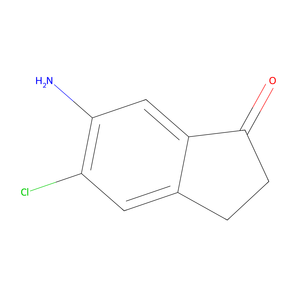 6-amino-5-chloro-2,3-dihydro-1H-inden-1-one molecular structure, CAS 64220-31-1