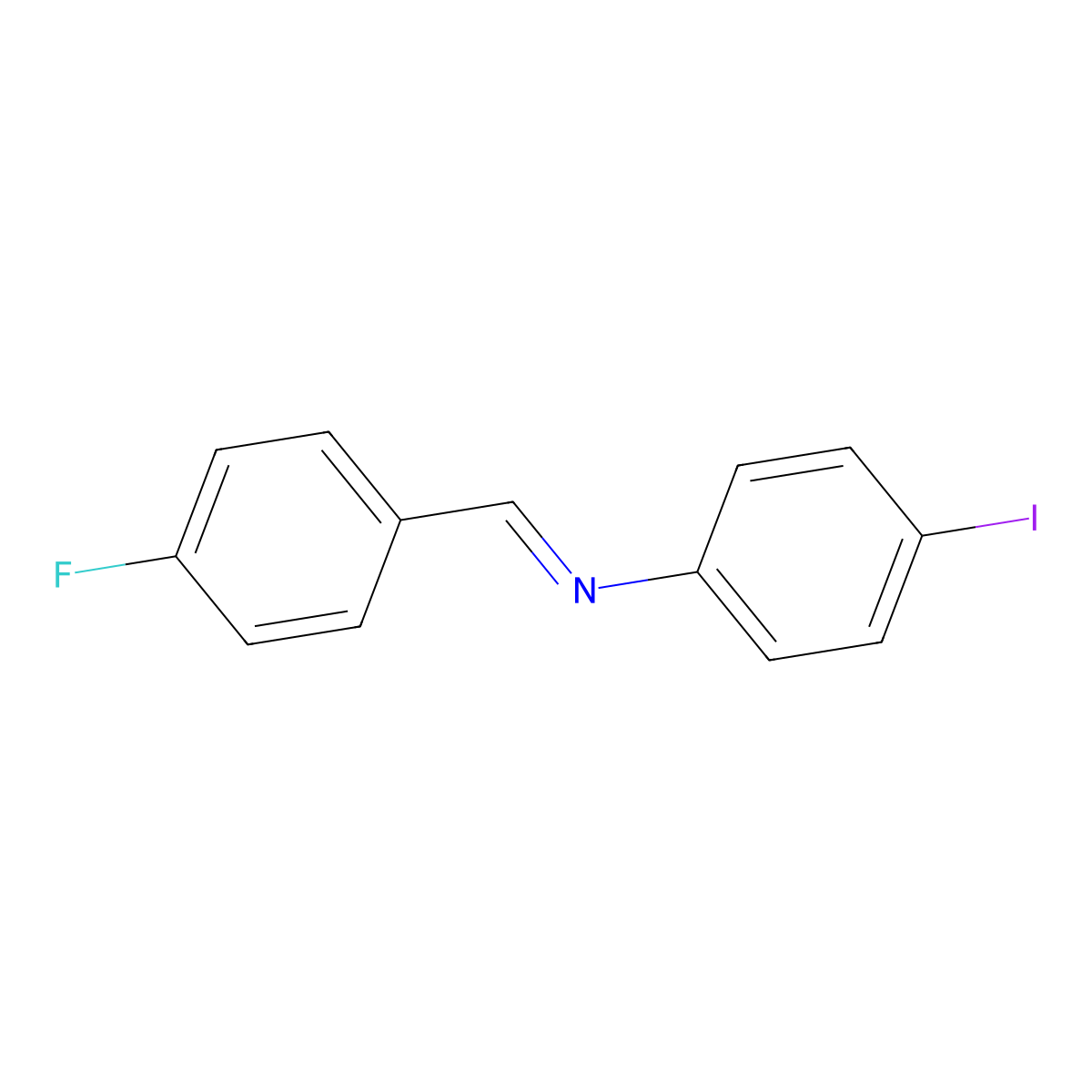 N-(4-Fluorobenzylidene)-4-iodoaniline molecular structure, CAS 64222-87-3