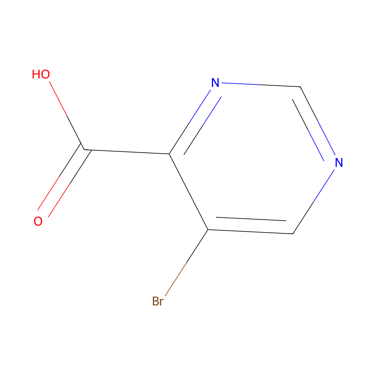 5-Bromopyrimidine-4-carboxylic acid molecular structure, CAS 64224-60-8