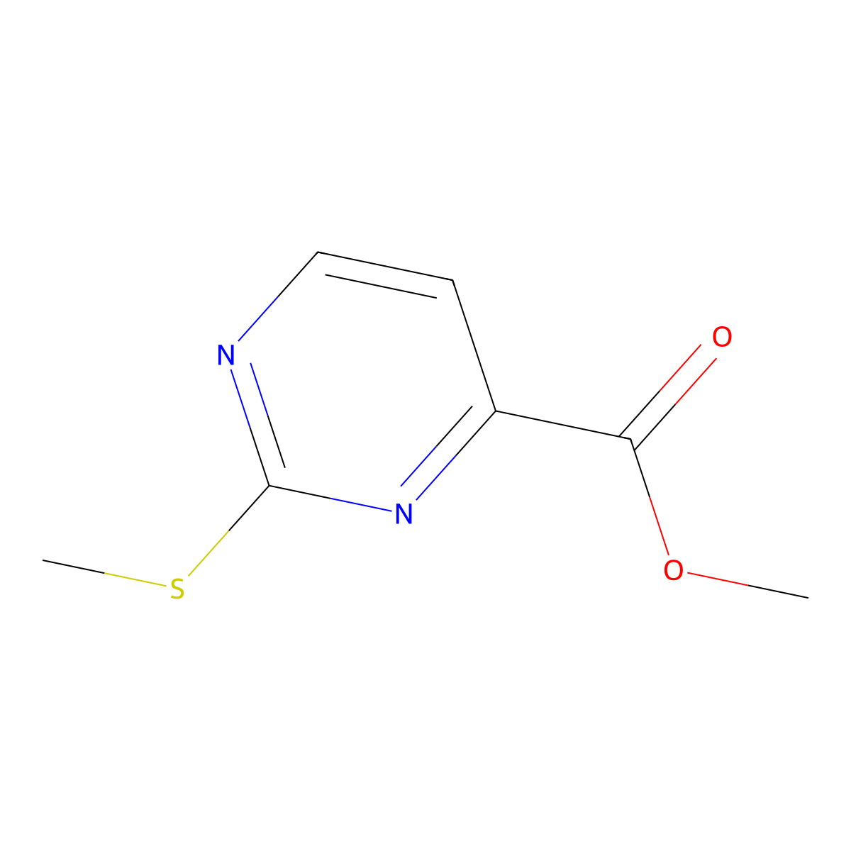 Methyl 2-(methylthio)pyrimidine-4-carboxylate molecular structure, CAS 64224-67-5