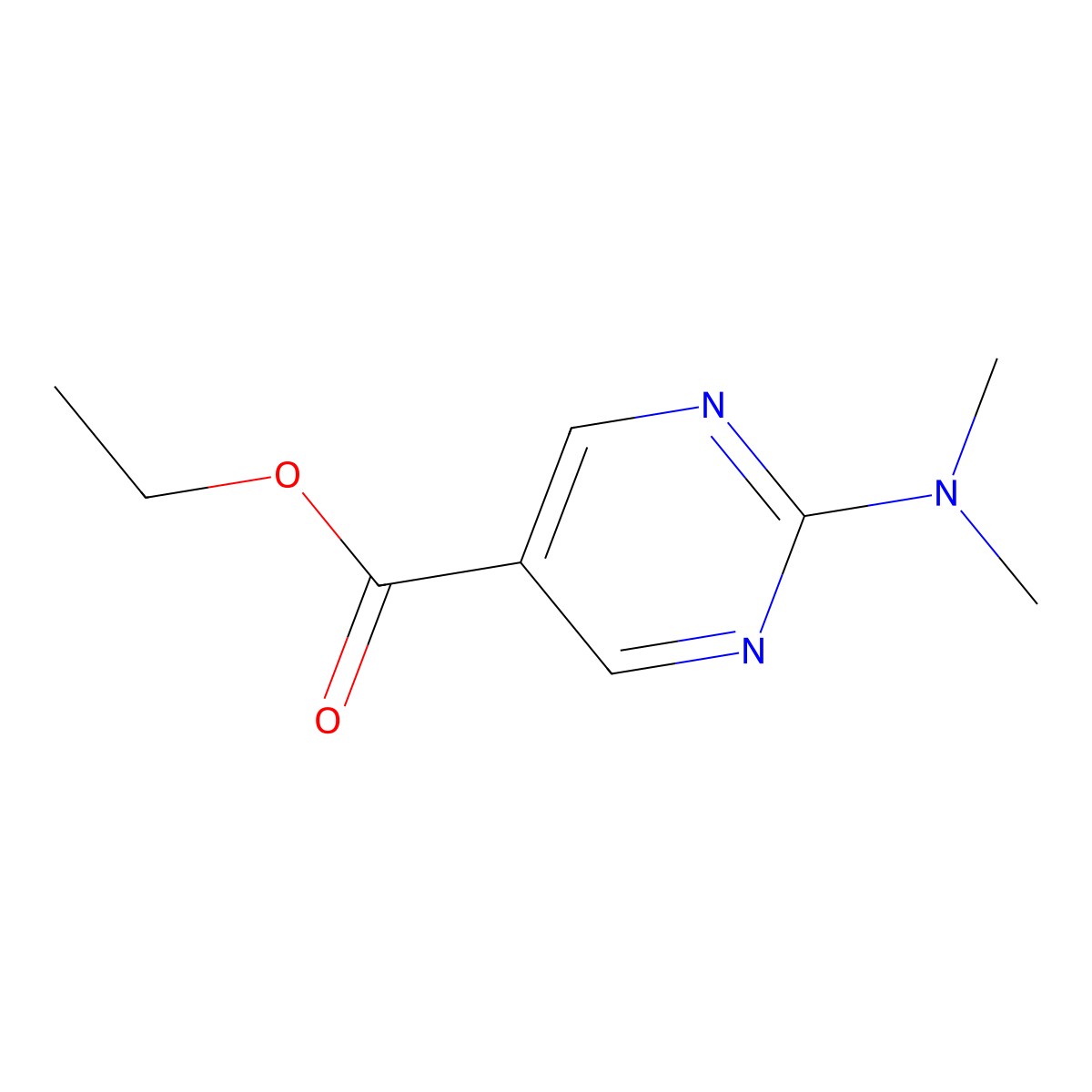 Ethyl 2-(dimethylamino)pyrimidine-5-carboxylate molecular structure, CAS 64224-68-6