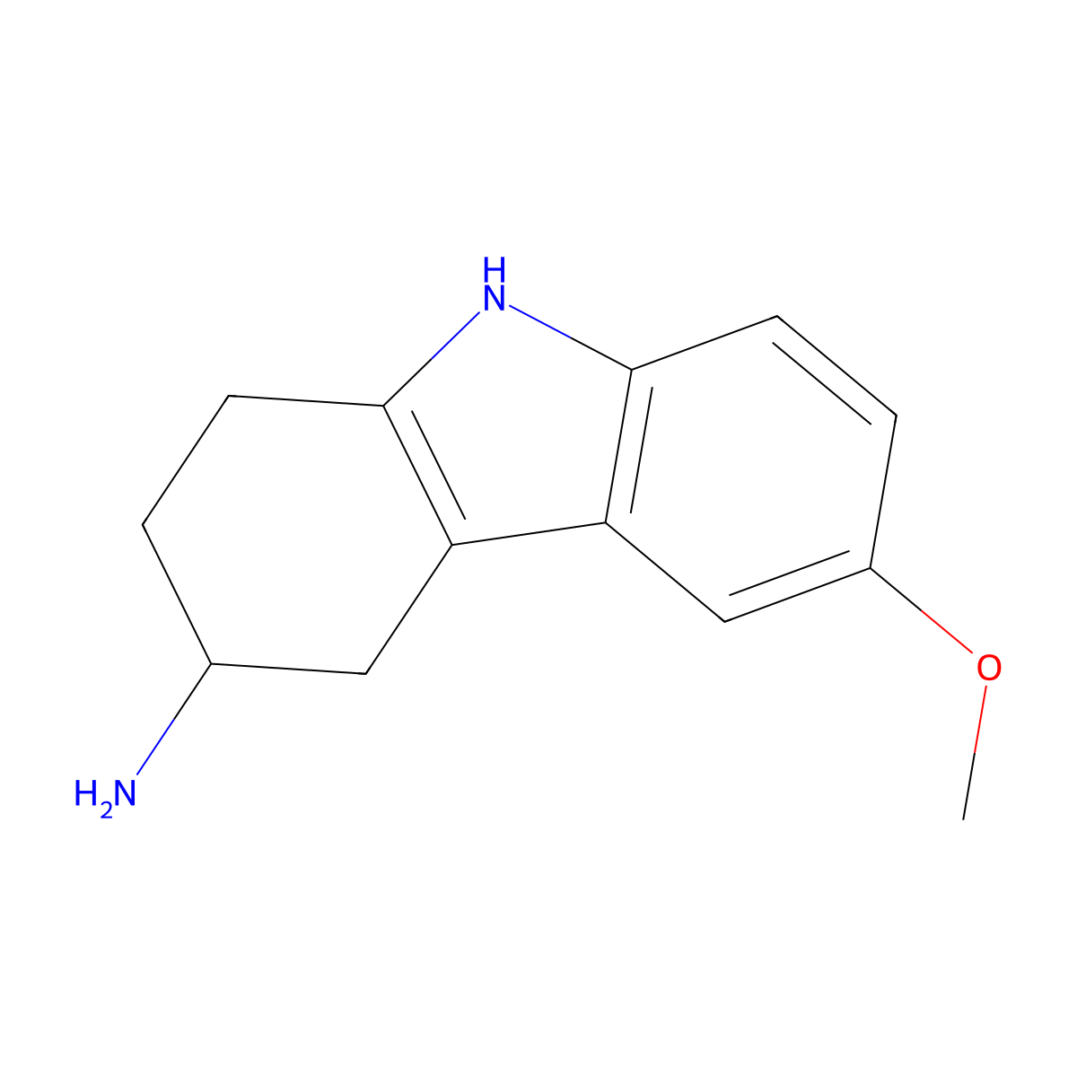 6-methoxy-2,3,4,9-tetrahydro-1H-carbazol-3-amine molecular structure, CAS 64226-27-3