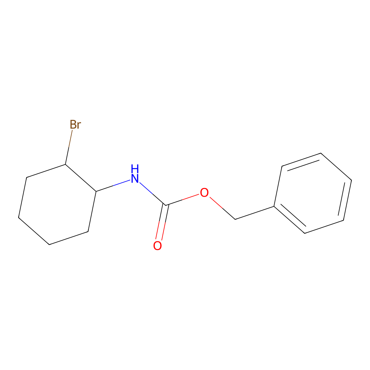 rac-benzyl N-[(1R,2S)-2-bromocyclohexyl]carbamate molecular structure, CAS 64226-85-3