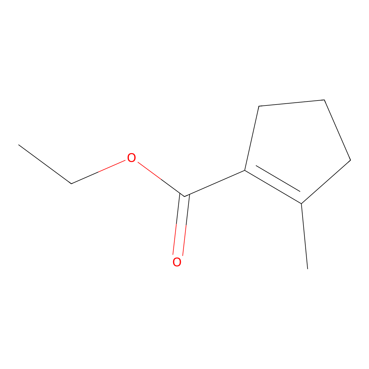 Ethyl 2-methylcyclopent-1-ene-1-carboxylate molecular structure, CAS 64229-84-1